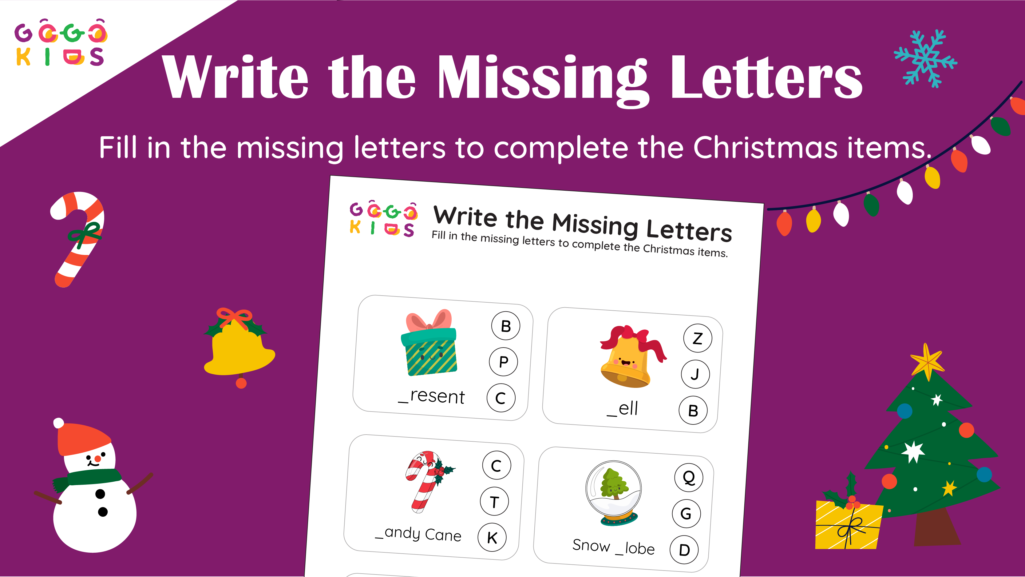 Words and Numbers: Write the Missing Letters