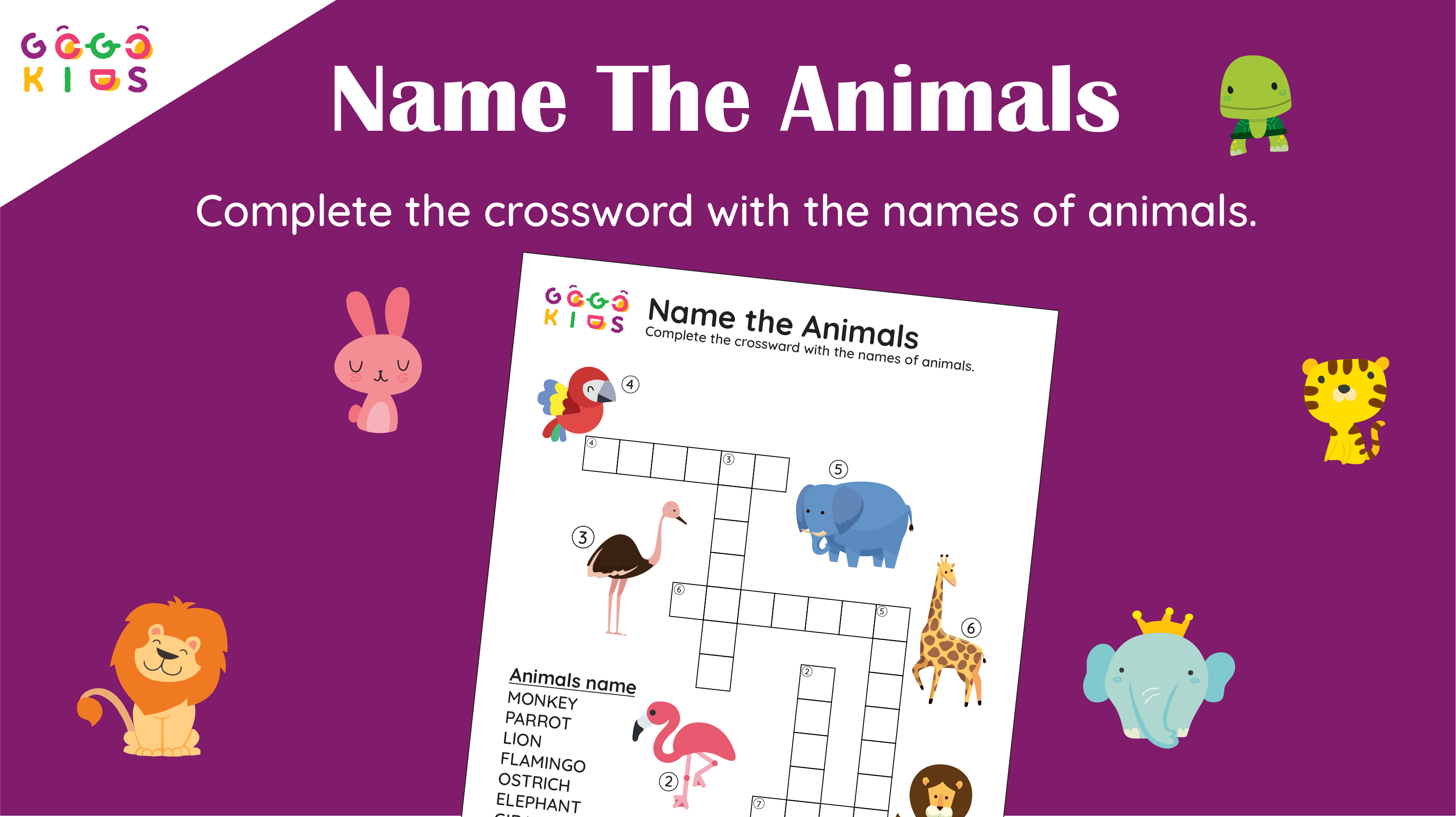 Words and Numbers: Name The Animals